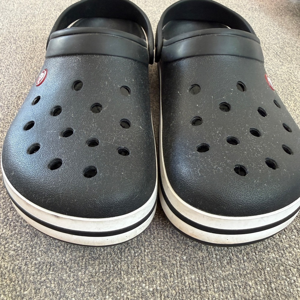Crocs Crocband Clog Black White Unisex Mens 9 Womens 11 Slip On Casual Beach